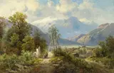 Josef Thoma, A mountainous landscape with a lake