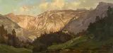 Carl Hasch, View over the grave field at the Salzberg of Hallstatt, 1882, oil on canvas