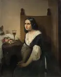Domenico Scattola, Giulietta nel prendere il sonnifero, oil on canvas