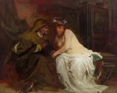 Hans Makart, The fortune teller, 1868, oil on canvas laid down on panel