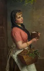 Rudolf Hausleitner, Coming home from market, 1882, oil on panel