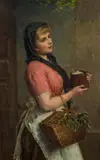 Rudolf Hausleitner, Coming home from market, 1882, oil on panel