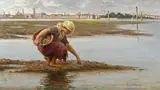 Antonio Ermolao Paoletti, The shell collector, oil on panel