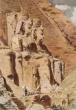 Friedrich Frank, The Abu Simbel temples, watercolour on paper