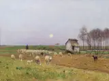 Eugen Jettel, The return of the herd, c. 1890, oil on canvas