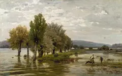 Vladimir Orlovsky, Riverscape, oil on canvas