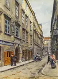 Ernst Graner, Vienna, Bäckerstraße, 1918, watercolour on paper