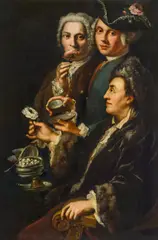 Giuseppe Bonito, Teatime, oil on canvas