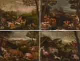 Four Seasons by Jacopo da Ponte, called Jacopo Bassano , follower of, oil on canvas, offered Jun 2014