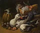 Still life with fruits and two ducks by called Jacopo da Castello Jacob van de Kerckhoven, oil on canvas, offered Jun 2014