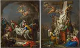 Franz Christoph Janneck, Descent from the Cross & The Entombment of Christ (a pair), 1758, oil on copper