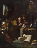 Temptation of Saint Anthony by follower of David Teniers the Younger, oil on canvas, sold Jun 2014