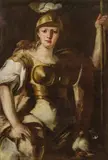 attributet to Corrado Giaquinto, Athena ('Allegory of the Strength'), oil on canvas
