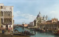 also called Canaletto Bernardo Bellotto, The Entrance to the Grand Canal, Venice, looking East, with the Church of Santa Maria della Salute, oil on canvas