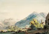 Johann Kniep, Paluzza, Province of Friuli, Veneto, watercolour, ink and pencil on paper