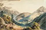 Johann Kniep, Val d’Incarojo, Friuli, Veneto, watercolour and ink on paper