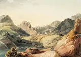 Johann Kniep, Moggio, Udine, Veneto, watercolour and pencil on paper