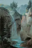 Johann Kniep, Waterfall near Sappada di Cadore, Belluno, Veneto