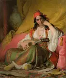 Friedrich von Amerling, Regine with greek costume and lute
