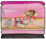 Franz Ringel, Untitled, 1975, mixed media on paper on fiberboard