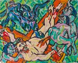 Otto Muehl, Crucifixion, 1984, oil on canvas