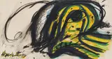 Der Raucher by Arnulf Rainer, 1968, mixed media on paper, sold May 2014