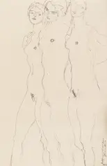 Gustav Klimt, The girlfriends, 1916/17, pencil on paper