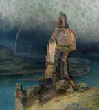 Ruins of Dürnstein with rainbow by Emilie Mediz-Pelikan, 1900, oil on canvas, sold May 2014