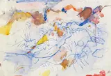 Herbert Boeckl, Großer Priel (Totes Gebirge), 1949, mixed media on paper