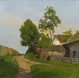 Ferdinand Brunner, Rural homestead, circa 1920, oil on canvas