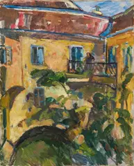 Backyard by Broncia Koller-Pinell, circa 1925, oil on canvas, sold May 2014