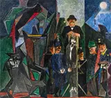 Gerhardt Frankl, Battisti and other figures, 1948, oil on canvas