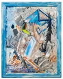 Christian Ludwig Attersee, Katzentag, acrylic and varnish on canvas