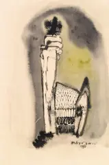 Kurt Absolon, Untitled, 1950, India ink and watercolour on paper