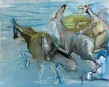 Siegfried Anzinger, Wild mares, 2005, oil on canvas