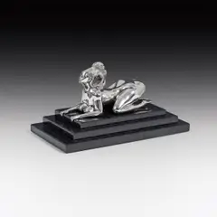 Silver Sphinx by Ernst Fuchs, 1994, silver on stone, sold Mar 2014