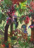 Ernst Fuchs, African rainforest, 1987, pastel over tempera on paper