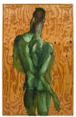 Rainer Fetting, Nude from behind Desmond Green, 1989, oil on plywood