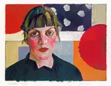 Xenia Hausner, Manhattan, 2002, hand-coloured lithography; edition: 31/35