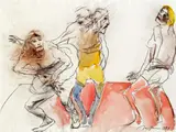 Alfred Hrdlicka, Il fut une fois, 1981, mixed technique on paper