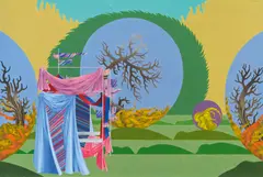 Wolfgang Hutter, The tent, 1971, oil on paper on fiberboard
