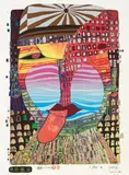 858 The City Man by Friedensreich Hundertwasser, 1984, mixed technique on paper, sold Mar 2014