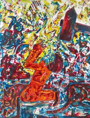Alfred Klinkan, Gegen den Hammer, 1980, oil on canvas