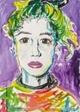 Elke Silvia Krystufek, Purple Lily - Selfportrait