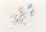 Gustav Peichl, Das sind bunte Geisterblüten!, 2002, crayon on paper, unframed