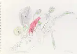 Gustav Peichl, Satelittengeist, 2000, crayon on paper, unframed