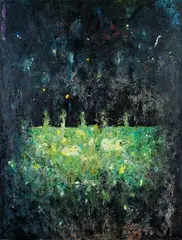 Composition by Hubert Scheibl, 1989, oil on canvas, sold Mar 2014