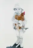Ramona Schnekenburger, Girl with chicken, oil on canvas