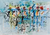 Frühlingsmusik in St. Stefan by Hans Staudacher, 2003, mixed technique on paper, sold Mar 2014