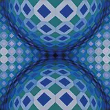 Okta - Cheyt - Blue by Victor Vasarely, 1972, acrylic on canvas, sold Mar 2014